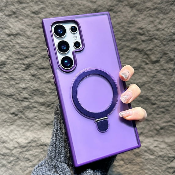 for Samsung Galaxy S23 Ultra Case, Built-in Stand and Finger Ring Holder, Wireless Charging Compatible, Military Grade Protection, Shockproof Protective Cover for Samsung Galaxy S23 Ultra, Purple