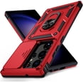 thumbnail image 1 of for Samsung Galaxy S23 Ultra Case with Camera Lens Cover, 10 FT Military Grade Drop Protection, Magnetic Ring Holder Kickstand Protective Phone Case for Samsung Galaxy S23 Ultra, Red, 1 of 12