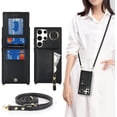 thumbnail image 1 of Samsung Galaxy S23 Ultra Case with Card Holder for Women, Galaxy S23 Ultra Phone Case Wallet with Strap Credit Card Slots Crossbody with Zipper Shockproof Case for S23Ultra - Black, 1 of 9
