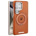 thumbnail image 1 of for Samsung Galaxy S23 Ultra Case Compatible with MagSafe, 360° Rotating Ring Kickstand, Ultra Slim Lightweight Shockproof Back Cover, Luxury Drop Protective Phone Case for Galaxy S23 Ultra, Brown, 1 of 5