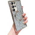 thumbnail image 1 of for Samsung Galaxy S23 Ultra Case Compatible with MagSafe Cute Leopard Glitter Magnetic Phone Case Luxury Plating Clear Camera Lens Cover Shockproof Soft Bumper S23 Ultra Women Case (Silver), 1 of 11