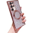 thumbnail image 1 of for Samsung Galaxy S23 Ultra Case Compatible with MagSafe Cute Leopard Glitter Magnetic Phone Case Luxury Plating Clear Camera Lens Cover Shockproof Soft S23 Ultra Case 6.8" for Women (Pink), 1 of 10