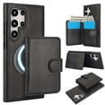 thumbnail image 1 of for Samsung Galaxy S23 Ultra Case, Compatible with MagSafe, Detachable Magnetic Wallet Case with PU Leather Kickstand Card Slots Shockproof Protection 2 In 1 Function Case for S23 Ultra, Black, 1 of 6