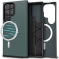 thumbnail image 1 of Samsung Galaxy S23 Ultra Case, Double Layer Rugged Protective Cover with Magnetic MagSafe Compatible, Anti-Slip, Green, 1 of 7