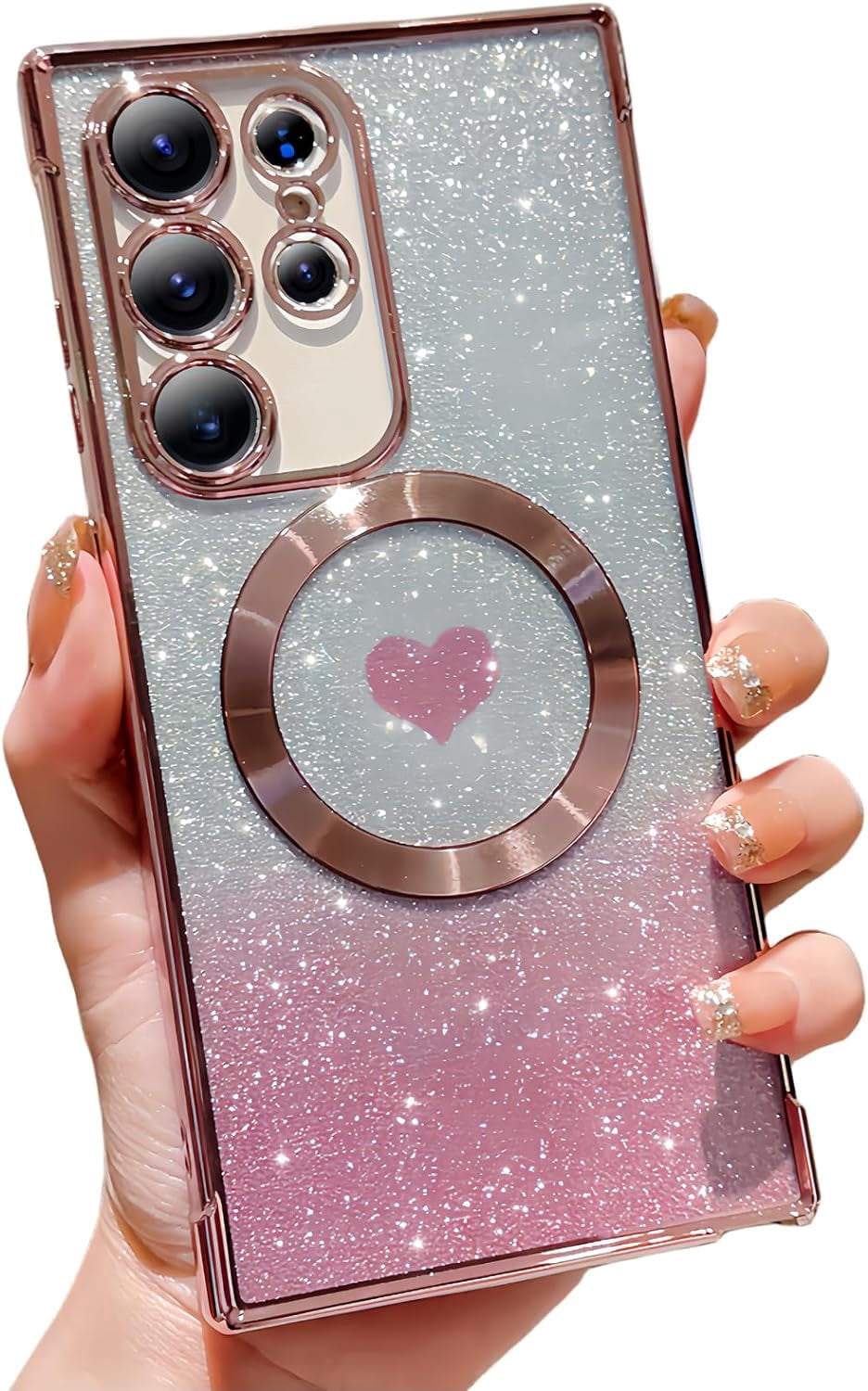 For Samsung Galaxy S23 Ultra Case Glitter Strong Magesafe Metal Plate for-samsung-galaxy-s23-ultra-case-glitter-strong-magesafe-metal-plate