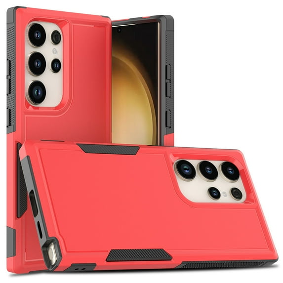 for Samsung Galaxy S23 Ultra Case,Heavy Duty Drop Protection Edge Raised Rugged Shockproof/Drop Proof/Dust Proof Military Protective Tough Durable Cell Phone Cover for Men Women,Red