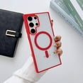 thumbnail image 1 of for Samsung Galaxy S23 Ultra Case Magnetic [Support Magsafe Charger] Wireless Anti-Scratch Shockproof Clear Four Corner Cushion Durable Anti-Dropping Cover for Samsung Galaxy S23 Ultra, Red, 1 of 7