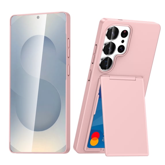for Samsung Galaxy S23 Ultra Case with New Wallet Card Holder, Heavy Duty Rugged Protective Shockproof Hidden Card Slot Slim Wallet Case with Flip Stand for Samsung Galaxy S23 Ultra, Pink