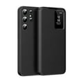 thumbnail image 1 of For Samsung Galaxy S23 Ultra Case PU Leather Flip Case,With Intelligent Window,With Card Holder,Anti-fall Rugged Shockproof Protective Phone Case Cover for Samsung Galaxy S23 Ultra,Black, 1 of 7
