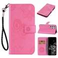 thumbnail image 1 of for Samsung Galaxy S23 Ultra Case, Samsung S23 Ultra Premium Leather Magnetic Case with Hand Strap Owl Embossed Case PU Leather Flip Wallet Case with Card Holder Kickstand, Pink, 1 of 7
