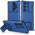 thumbnail image 1 of for Samsung Galaxy S23 Ultra Case with Slide Camera Cover, [Military Drop Protection] [Snug Touch] Hard Back & Soft Edge Phone Case with Stereo Bracket for Samsung S23 Ultra LTT Blue, 1 of 18