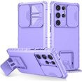 thumbnail image 1 of for Samsung Galaxy S23 Ultra Case with Slide Camera Cover, [Military Drop Protection] [Snug Touch] Hard Back & Soft Edge Phone Case with Stereo Bracket for Samsung S23 Ultra LTT Purple, 1 of 9