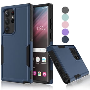 Samsung Galaxy S23 Ultra Case ,Sturdy Phone Case for Galaxy S23 Ultra 6.8 inch ,Tekcoo Shockproof Protection Heavy Duty Armor Hard Plastic & Rubber Rugged Bumper 2-in-1 Case Cover -Dark Blue
