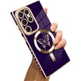 thumbnail image 1 of for Samsung Galaxy S23 Ultra Case [Support for Magsafe] Butterfly Pattern Magnetic Plating Screen Protector Luxury Elegant Case Camera Protector Shockproof Protective Corner Cover -Purple, 1 of 12
