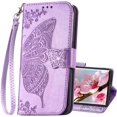 thumbnail image 1 of for Samsung Galaxy S23 Ultra Case Wallet,Women Flip Folio Cover with Credit Card Holders Butterfly Embossed PU Leather Kickstand Wrist Strap Phone Case for Galaxy 23 Ultra 5G (Lavender), 1 of 15