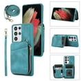 thumbnail image 1 of for Samsung Galaxy S23 Ultra Case Wallet, Zipper Phone Case Purse with RFID Card Holder Wrist Crossbody Strap Handbag Present Cover for Samsung S23 Ultra 6.8 inch (5G, 2023) - Green, 1 of 7
