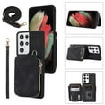 thumbnail image 1 of for Samsung Galaxy S23 Ultra Case Wallet, Zipper Phone Case Purse with RFID Card Holder Wrist Crossbody Strap Handbag Present Cover for Samsung S23 Ultra 6.8 inch (5G, 2023) - Black, 1 of 7