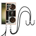 thumbnail image 1 of for Samsung Galaxy S23 Ultra Crossbody Strap Phone Case, Anti-Fall Pattern Clear Design Transparent Soft & Flexible TPU Drop and Shockproof Protective Cover Adjustable Nylon Neck Strap, Retro Radio, 1 of 7
