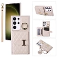 thumbnail image 1 of for Samsung Galaxy S23 Ultra Detachable Shoulder Strap Wallet Case, with Card Slots & 360-degree Rotation Stand Ring Flip Premium PU Leather Protective Cover Lanyard for Women Girls, Beige, 1 of 11