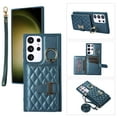 thumbnail image 1 of for Samsung Galaxy S23 Ultra Detachable Shoulder Strap Wallet Case, with Card Slots & 360-degree Rotation Stand Ring Flip Premium PU Leather Protective Cover Lanyard for Women Girls, Darkgreen, 1 of 11