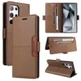 thumbnail image 1 of For Samsung Galaxy S23 Ultra Flip Wallet Case,[RFID Blocking]PU Leather Magnetic Folio Cover,With Card Slots,Flip Folding Kickstand,Shockproof TPU Anti-fall Rugged Phone Case Cover,Brown, 1 of 9