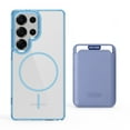 thumbnail image 1 of For Samsung Galaxy S23 Ultra Magnetic 2-in-1 Phone Case,with Magnetic Detachable Card Holder,Credit Card Slot,Compatible with Mag-Safe,Transparent Back,Shockproof Rugged Wallet Phone Case,Blue, 1 of 8