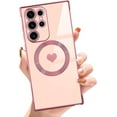 thumbnail image 1 of for Samsung Galaxy S23 Ultra Magnetic Phone Case Luxury Plating Cute Love Heart [Compatible with Magsafe] Slim Fit Shockproof Full Body Protective Case for Women Girls-Pink, 1 of 12