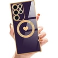 thumbnail image 1 of for Samsung Galaxy S23 Ultra Magnetic Phone Case Luxury Plating Cute Love Heart [Compatible with Magsafe] Slim Fit Shockproof Full Body Protective Case for Women Girls-Deep Purple, 1 of 12