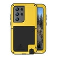 thumbnail image 1 of Samsung Galaxy S23 Ultra Metal Bumper Silicone Case with Stand Hybrid Military [Tough Armour] Shockproof Heavy Duty Rugged case Built-in Screen Protector Cover for Samsung Galaxy S23 Ultra,Yellow, 1 of 6