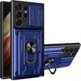 thumbnail image 1 of for Samsung Galaxy S23 Ultra (Not S23) Case Sliding Window Case with Card Holders, Cover with Slide Camera Protection Built-in Magnetic Kickstand Case for Samsung Galaxy S23 Ultra LJK Blue, 1 of 9