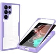 thumbnail image 1 of for Samsung Galaxy S23 Ultra (Not S23) Clear Case with Screen Protector, Slim Shockproof Soft TPU Bumper Full Body Protection Phone Cover Case for Samsung Galaxy S23 Ultra QC Purple, 1 of 8