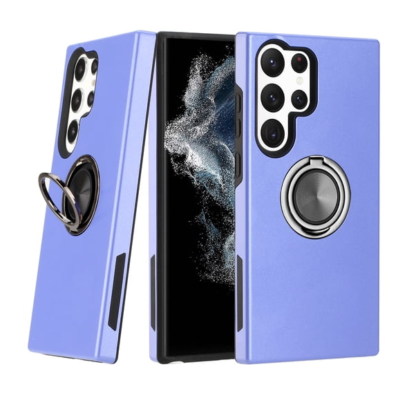 Samsung Galaxy S23 Ultra Phone Case, 100% Fit Shock Resistant Kickstand Ring for Samsung Galaxy S23 Ultra Phone Case Purple