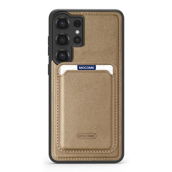 for Samsung Galaxy S23 Ultra Removable Wallet Case, Premium PU Leather Shockproof Protective Phone Case Support Wireless Chagring Back Magnetic Phone Cover with Detachable Card Holder, Desertgold