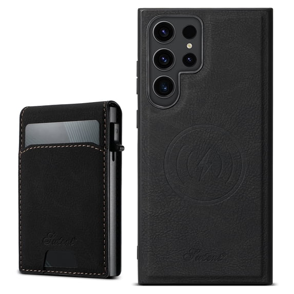 for Samsung Galaxy S23 Ultra Wallet Case, 2-in-1 Detachable Wallet Magnetic Phone Case Compatible with Mag-Safe, Lychee Pattern PU Leather Purse Cover with Card Holder for Galaxy S23 Ultra, Black