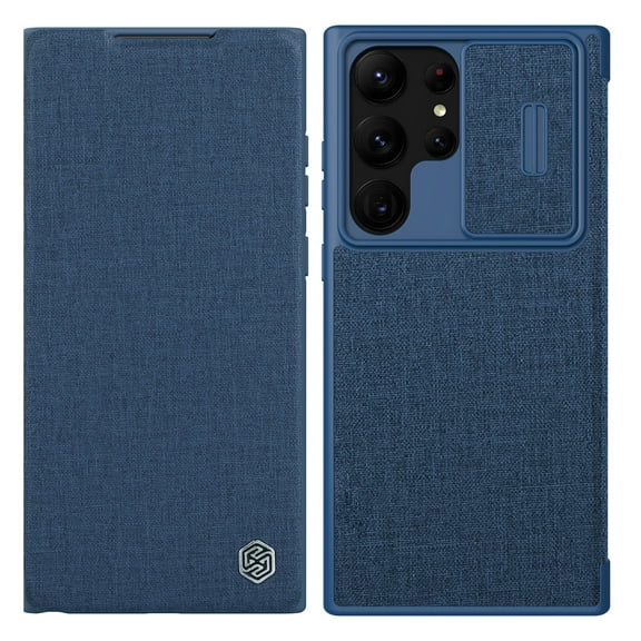 Samsung Galaxy S23 Ultra Wallet Case with Card Holder & Slide Camera Protection, PU Leather Flip Case Durable Shockproof Hybrid Cover  Samsung Galaxy S23 Ultra Case 6.8 Inch, Blue