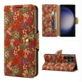 thumbnail image 1 of for Samsung Galaxy S23 Ultra Wallet Case with Lanyard for Women Girls, Flower Pattern Design PU Leather Flip Cover with Card Slots Kickstand Full Body Protective Case for Galaxy S23 Ultra, Red, 1 of 7