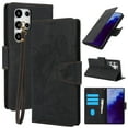 thumbnail image 1 of for Samsung Galaxy S23 Ultra Wallet Case, [RFID Blocking] Card Holder Kickstand PU Leather Flip Wallet Phone Case Shockproof Protective Cover Compatible with Samsung Galaxy S23 Ultra, Black, 1 of 7