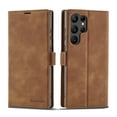 thumbnail image 1 of Samsung Galaxy S23 Ultra Wallet Case Samsung Galaxy S23 Ultra Luxury PU Leather Case, Book Folding Flip Retro Case with Kickstand, [RFID Blocking] Credit Card Slot Magnetic Closure Cover, Brown, 1 of 8