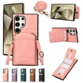 thumbnail image 1 of for Samsung Galaxy S23 Ultra Wallet Case with Shoulder Lanyard Strap, Crossbody Phone Case with Card Holder Slots for Women Girls, Luxury PU Leather Flip Stand Purse Cover Shockproof Case, Pink, 1 of 9