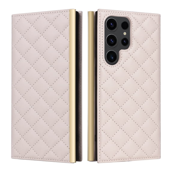 For Samsung Galaxy S23 Ultra Wallet Phone Case,PU Leather Folio Flip Kickstand,With Wrist Strap&Shoulder Strap,Card Slots,Shockproof Rugged Anti-fall Crossbody Phone Case Cover,White