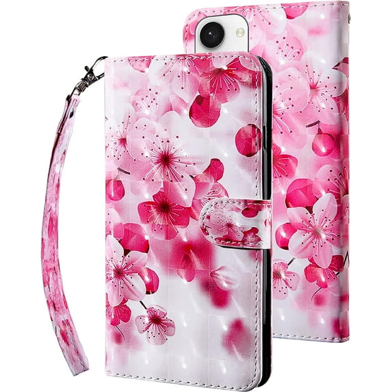 for Samsung Galaxy S23 Wallet Case with Card Slot Holder Kickstand - Lovely Colorful Pattern PU Leather Flip Phone Case Cover for Samsung Galaxy S23 Cherry Blossoms
