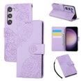 thumbnail image 1 of for Samsung Galaxy S23 Wallet Case with Credit Card Holder, Flower Pattern Flip PU Leather Stand Shockproof Protective Phone Cover for Samsung Galaxy S23 Magnetic Clasp Purse Case, Purple, 1 of 11