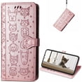 thumbnail image 1 of for Samsung Galaxy S23 Wallet Case, Cute Cat Dog Cartoon Style with Card Slots Holder PU Leather Flip Phone Cover Case for Samsung Galaxy S23 MG Rose Gold, 1 of 9