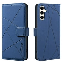 For Samsung Galaxy S23 Wallet Phone Case,RFID Blocking Card Slots Holder Premium PU Leather,Flip Folio Kickstand,Line Embossing Designing,Magnetic Closure,Shockproof Anti-fall Phoe Case,Blue