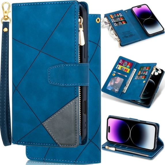 for Samsung Galaxy S23Ultra Matte Suede Leather Phone Case Wallet Handbag, Patchwork Folio Flip Cover Kickstand Zipper Pocket Pouch, 2 Layered Card Holder Slot, Magnetic Buckle, Wrist Rope