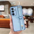 thumbnail image 1 of Samsung Galaxy S24 5G Case with Wrist Strap,Luxury Cute Plating Edge Love Hearts Pattern for Girls Women, Finger Holder Kickstand Soft Shockproof Phone Case for Galaxy S24 6.2",Blue, 1 of 11