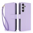 thumbnail image 1 of For Samsung Galaxy S24+ 5G / S25+ 5G 6.7" Wallet Case Leather Magnetic Flip Cover with Card Slots, RFID Blocking, Kickstand, Anti-Drop TPU & Detachable Wrist Strap,Light Purple, 1 of 8