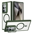 thumbnail image 1 of for Samsung Galaxy S24 Acrylic Hard Stand Case, Full Body Camera Lens Protector Clear Cover Compatible with MagSafe, Shockproof Protection Magnetic Phone Case for Samsung Galaxy S24, Green, 1 of 7
