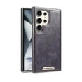 thumbnail image 1 of for Samsung Galaxy S24 Back Case, PU Leather + Silver Plating PC Frame, Stylish Lightweight Ultra Slim Shockproof Protective Magnetic Phone Case Cover for Samsung Galaxy S24 - Purple, 1 of 13