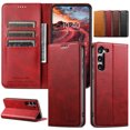 thumbnail image 1 of for Samsung Galaxy S24 Business Wallet Case, with [RFID Blocking] Card Slots Stand Strong Magnetic PU Leather Flip Fold Protective Phone Case for Samsung Galaxy S24, Red, 1 of 5